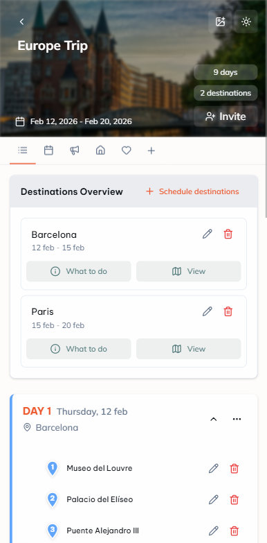 Organize and travel